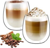 glastal set van 2 dubbelwandige 250 ml koffieglazen, theeglazen, borosilicaatglas, koffiekopjes, dubbelwandige glazen, koffiemokken, ideaal voor cappuccino, ijsthee, melk, sap, bier
