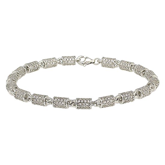 Juwelier Zwartevalk Zilveren (gerhodineerd) armband met zirkonia - 23.347/20cm