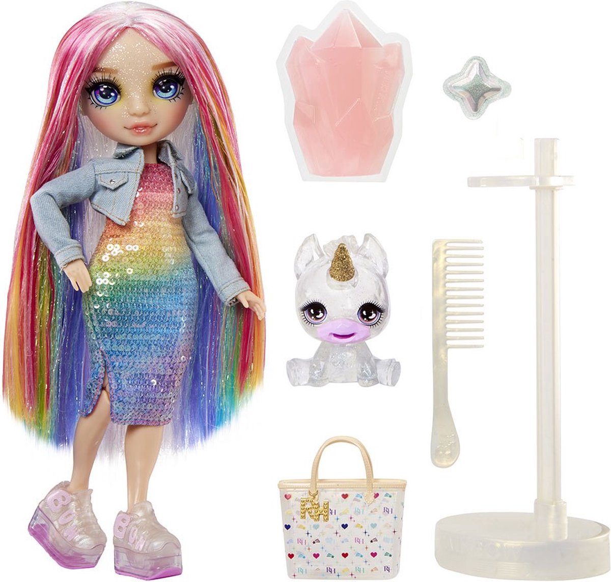 Rainbow High Klassieke Modepop - 28 cm - Amaya (regenboog) - Met slijmset en diertje — afbeelding 15
