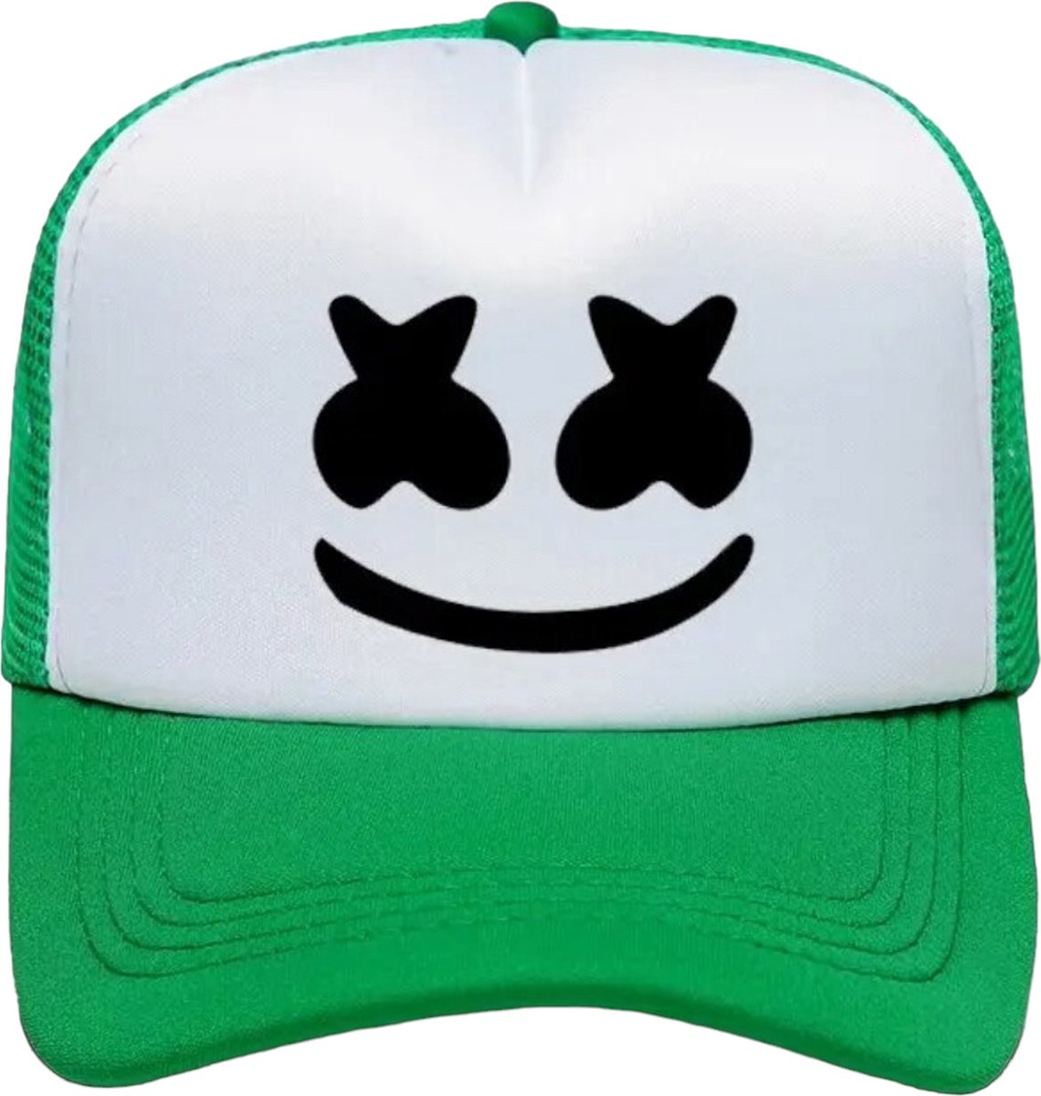 Kinder baseball pet smiley groen