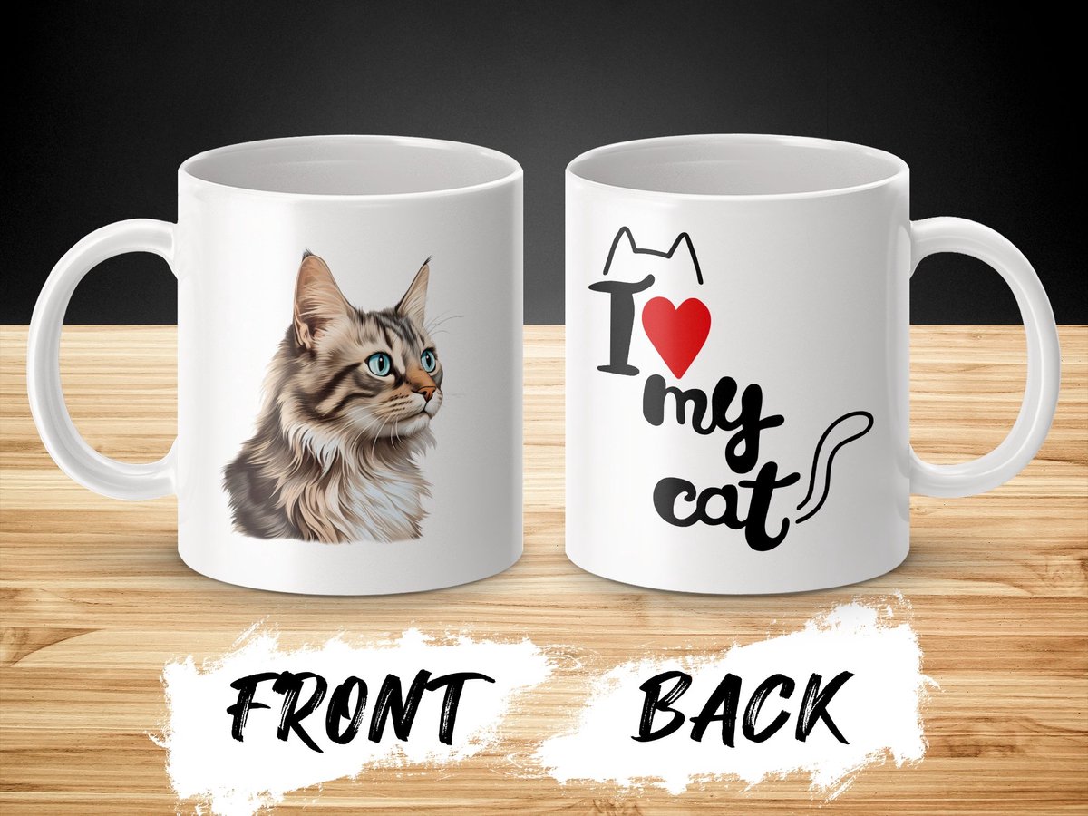 Mok American Bobtail - kat - I love my cat - cat lovers - katten