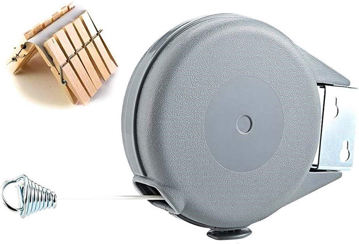 Goedkoopste Uittrekbare Waslijn - Uittrekbare Drooglijn - Waslijn Binnen 12M - Waslijn Uittrekbaar - Stalen Kern - Uittrekbare Roldrooglijn - Drooglijn voor zowel Binnen als Buiten