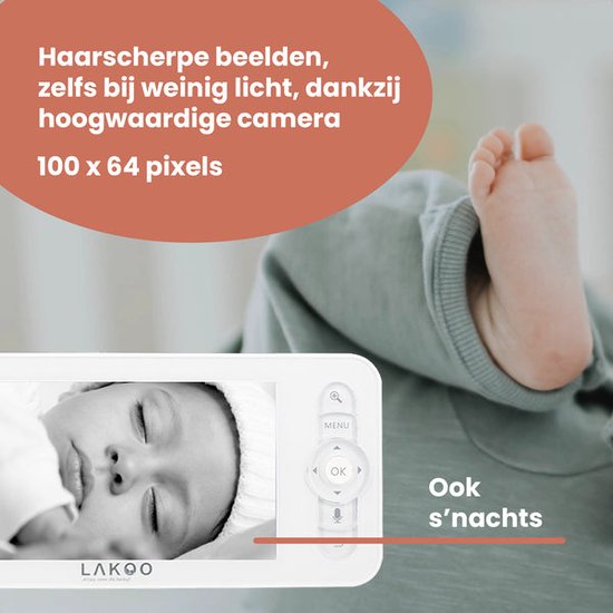 Lakoo® BabyGuard Kitty - Babyfoon - baby monitor - Babyfoon met Camera - uitbreidbaar - Gratis App - LAKOO