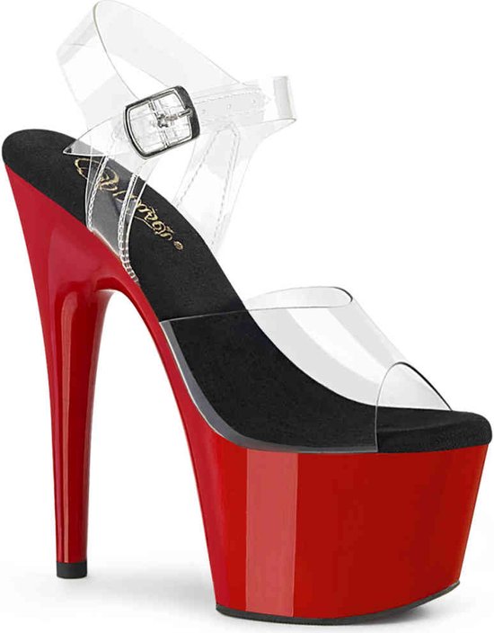 Pleaser - ADORE-708 Sandale avec bride à la cheville - US 14 - 45 Chaussures - Transparent/ Zwart