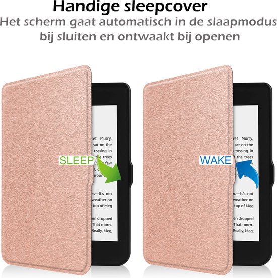 Hoesje Geschikt voor Kobo Nia Hoes Book Case - Hoes Geschikt voor Kobo Nia Hoesje Book Cover Met Screenprotector - Rosé Goud van Hoesje  — afbeelding 3