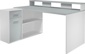 Belfurn - Gamer desk - Trendy - bureau professionnel 160 - 200 cm avec élément d'angle rotatif en blanc et gris clair