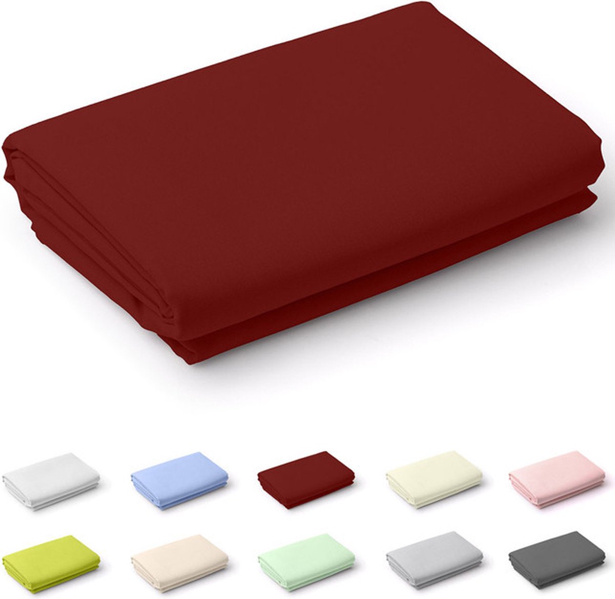 Zavelo Laken Deluxe Bordeaux - 100% Katoen - 1-persoons 150x250 cm - Bovenlaken - Onderlaken - Extra Zware Kwaliteit - Super zacht - Hotelkwaliteit