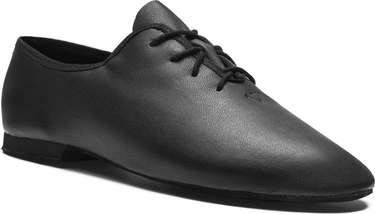 Danceschoenen Jazzschoenen 1260 Basic 1 leer, volledig zool, Zwart, Maat 37.5 UK 4.5