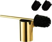 Wandgemonteerde gouden toiletborstelhouder van roestvrij staal voor badkamer (goud) met populaire zoekwoorden toegevoegd toilet brush with holder