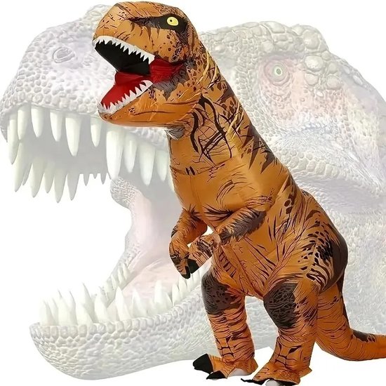 TX Store - Opblaas kostuum T- Rex - opblaasbaar pak - Feestpak - Festivalpak - Carnaval kostuum - Foute party kostuum - Dino opblaaspak - Dinosaurus - T- Rex