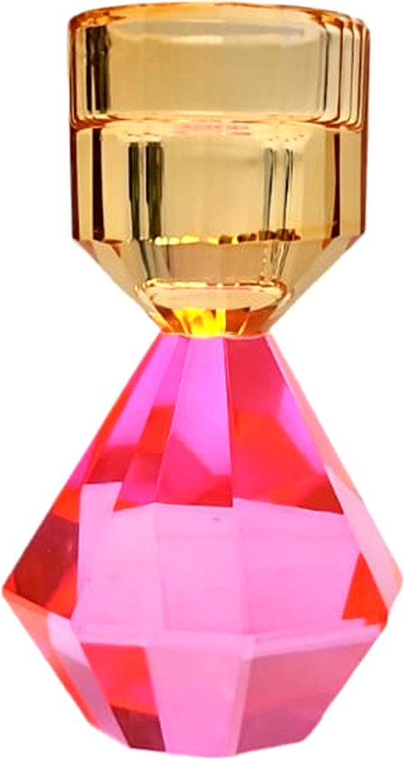 Colmore by Diga glazen gekleurde kandelaar crystal 8 x 14 cm