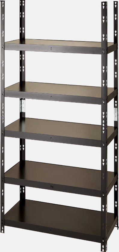 Metalen stellingkast 180 x 80 x 40 cm - 125kg per stellingplank - 5 planken - Inclusief wandbevestigingsmateriaal