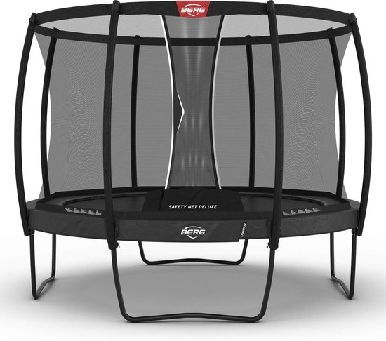 BERG Champion Regular Trampoline - 330 cm - Rond - Airflow Pro Springdoek - TwinSpring - Grijs - incl. Veiligheidsnet deluxe