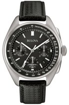 Bulova Lunar Pilot Horloge - Bulova heren horloge - Zwart - diameter 44 mm - roestvrij staal