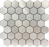 Zelfklevende steenstrip mozaïektegel – Silver Lines hexagon