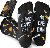 Malinsi Sokken Heren If Dad can't Fix It - Grappige Huissokken t/m 46 - Vaderdag Happy Cadeau Mannen - Vader Papa Socks