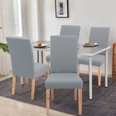 Stoelhoezen set van 4 elastische stoelhoezen voor eetkamerstoelen schommelstoelen bescherming stoelhoezen wasbare stretch hoes voor keuken bruiloft kantoor banketten feesten hotel (grijs)