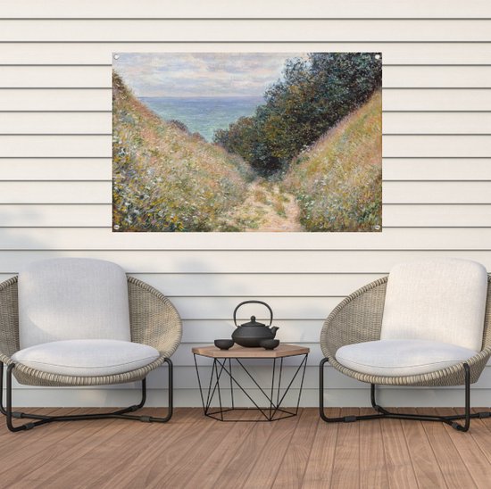 Weg bij La Cavée, Pourville - Claude Monet tuinposter - Natuur posters - Tuinposter Landschap - Poster buiten - Posters tuin - Tuindecoratie wanddecoratie tuinposter 150x100 cm
