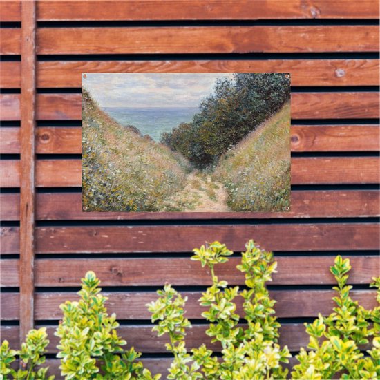 Weg bij La Cavée, Pourville - Claude Monet tuinposter - Natuur posters - Tuinposter Landschap - Poster buiten - Posters tuin - Tuindecoratie wanddecoratie tuinposter 150x100 cm