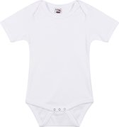 Basic rompertje wit voor babys - katoen - 240 grams - basic witte baby rompers / kleding 80
