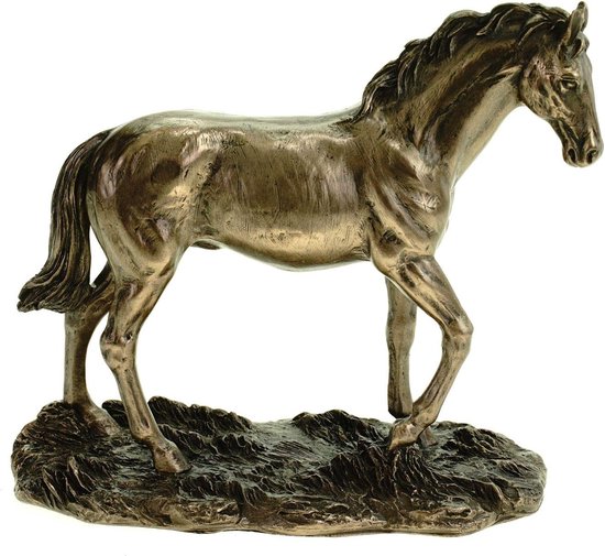 MadDeco- beeldje paard - bronskleurig - polystone - hand beschilderd- 17 x 7 x 14 cm