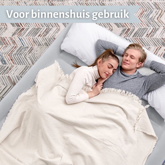 Bestway luchtbed - 2-Persoons - 152 x 203 x 51 cm - Grijs - Inclusief pomp - Reparatieset van Bestway — afbeelding 4