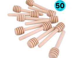 Somstyle 50x cuillère à miel en bois - 8 CM - bâtonnets de miel - cuillère à miel - marron