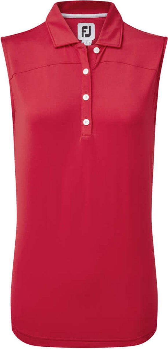 Footjoy Mesh Back Lisle Mouwloze Polo Rood