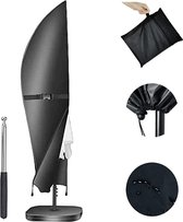 Parasol beschermhoes 600D Oxford hoes voor parasol 2 tot 4 m grote parasol beschermhoes waterdicht weerbestendig UV-bestendige hoes (met paal 265 cm)