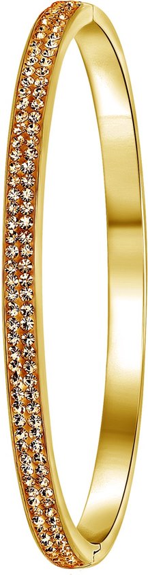 Lucardi Dames Armband plated light colorado kristal - Staal - Armband - Cadeau voor vrouwen - Stijlvol - Goudkleurig