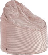 Kave Home - Wilma poef in roze corduroy met brede naad, Ø 80 cm