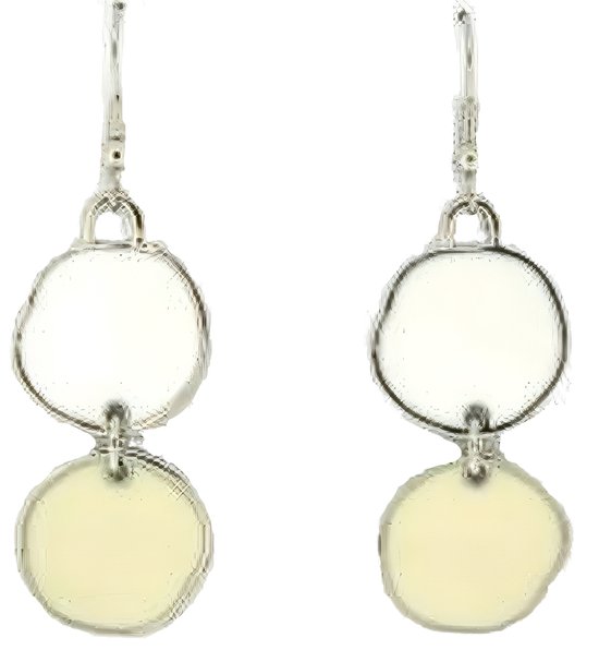 Behave - Oorbellen hanger - Wit crème tinten - Minimal chique look