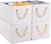Grote opvouwbare opbergdoos voor kleding - 4 stuks, wit - 33 x 23 x 20 cm Wooden crates
