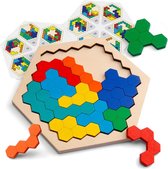 3D Houten Puzzel Zeshoekige Hexagon Educatief Speelgoed voor Kinderen IQ Test Speelgoed