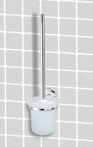 Toiletborstel met houder VISION wc-set in zilver/melkachtig - 1 stuk toilet brush with holder