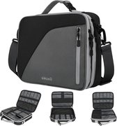 Travel Cable Organizer Bag met Schouderband en Game Storage voor Switch Sleeve Bag - Elektronische Opbergtas voor 11.6 ''LaptopTafel met Dubbele Laag Kabel organiser