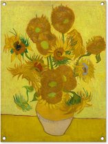 Tuinschilderij Zonnebloemen - Vincent van Gogh - 60x80 cm - Tuinposter - Tuindoek - Buitenposter