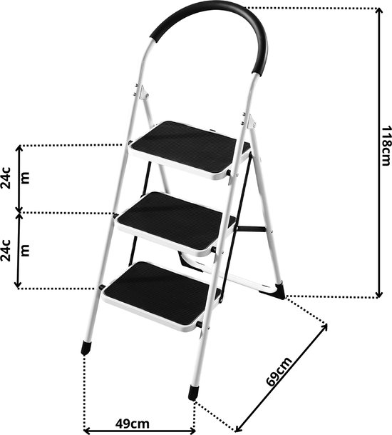 Escalier de cuisine / Escalier de ménage Aluminium - 2 marches