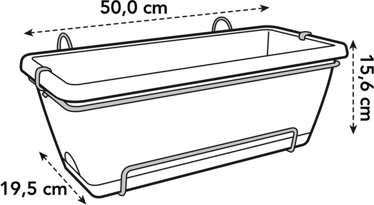 Elho Barcelona Balcony Planter 50 - Outdoor Balcony Planter