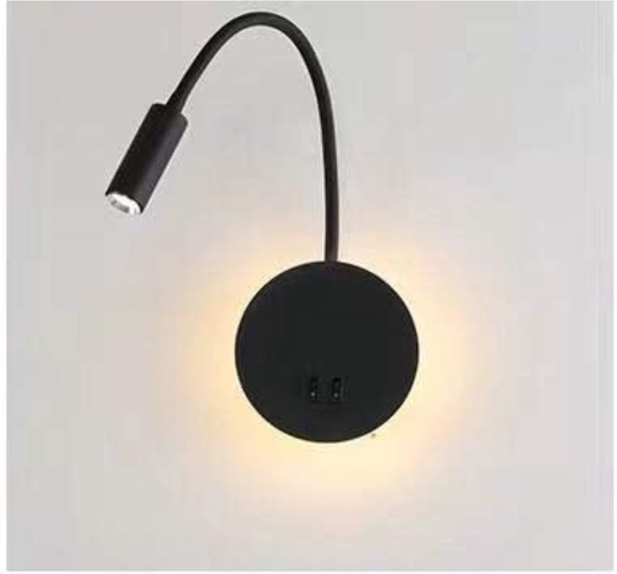 Leeslamp Bed Wandmontage, Dimbare Wandzwanenhals Bedlamp met USB