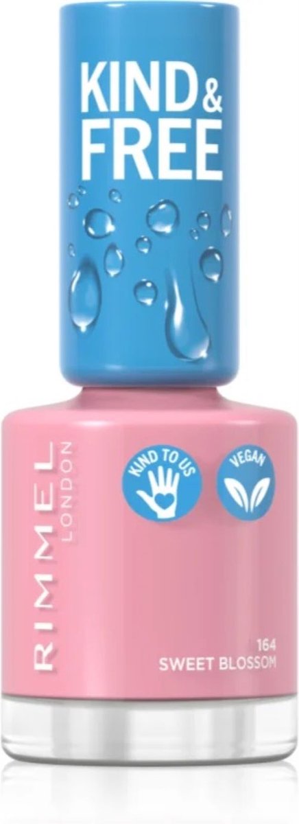 Goedkoopste Rimmel - Kind&free nagellak - roze - 164 sweet blossom - bloesem - lente tint
