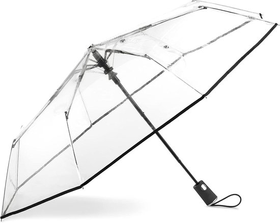 Automatische Open Opvouwbare Paraplu - Duidelijke Luifel, Windbestendig umbrella