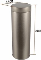 | 2 x rond koffiepadblik/bewaarblik, aromabestendig gemaakt van metaal voor 200g Earl Grey per stuk, ca. 20 koffiepads | 20 x 7 cm (H,ø) | ook ideaal als eiwit- of theeblik (zilver)