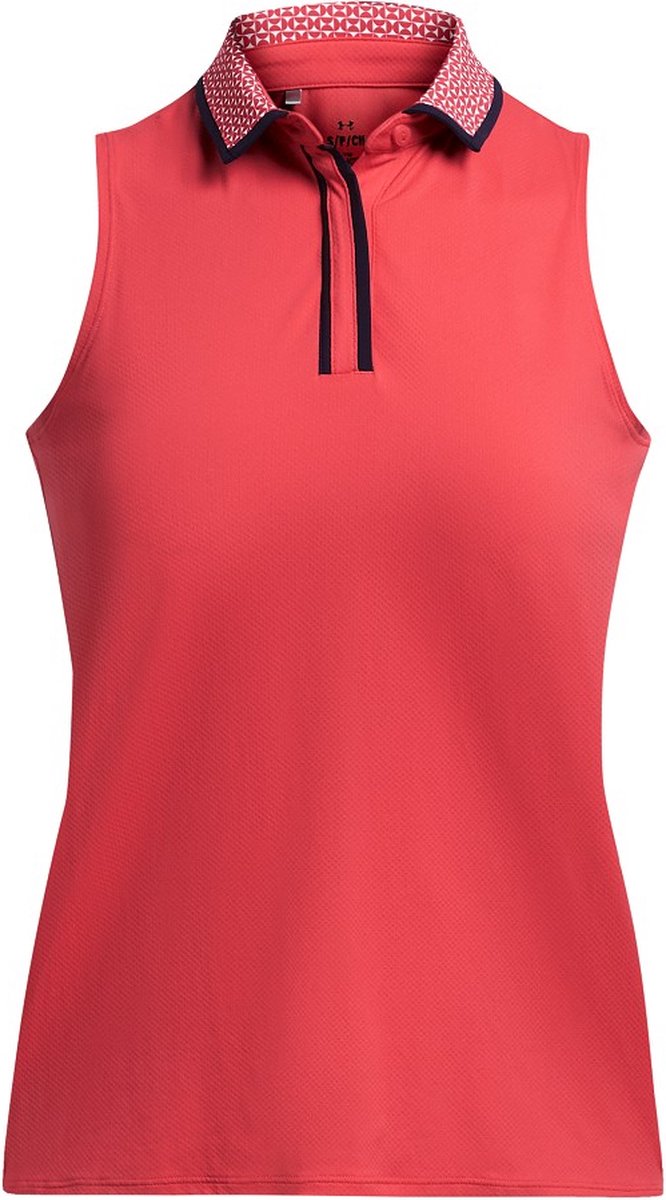 Dames Mouwloze Polo Under Armour Iso-Chill SL Rood Solstice
