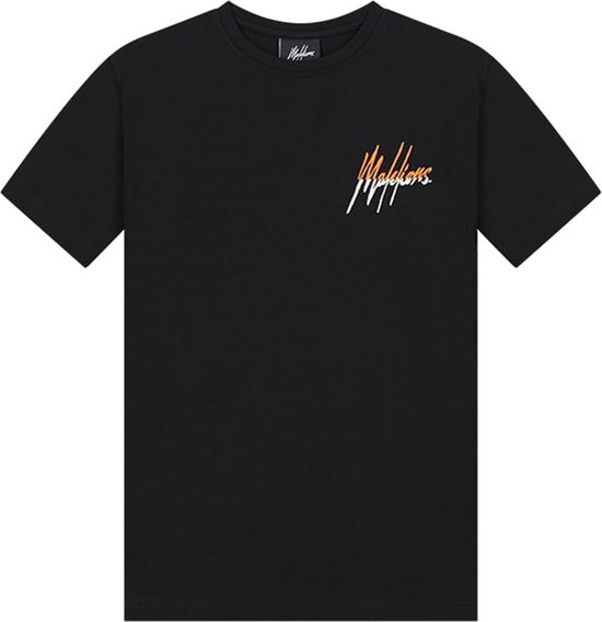 T-shirt fendu - Zwart orange