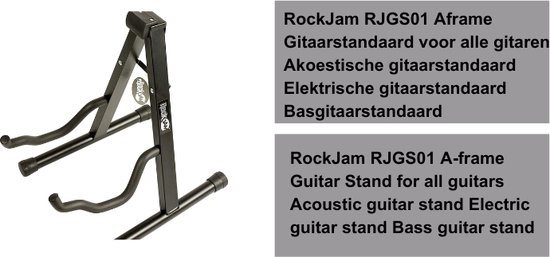 Foto: Rockjam rjgs01 aframe gitaarstandaard voor alle gitaren akoestische gitaarstandaard elektrische gitaarstandaard basgitaarstandaard