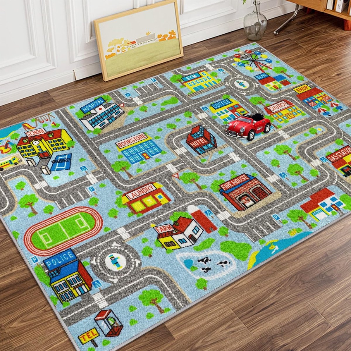 Kindervloerkleed Voetbalveld kopen | Wasbaar & Antislip