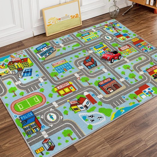 Capslpad Tapis De Jeu Antidérapant Pour Voiture Pour Enfants, Tapis