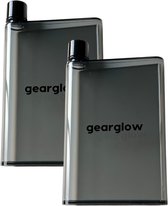 2x Gourde Plate GearGlow - 420 ml (x2) - Gain de place - Sans BPA - Pour enfants et adultes - Passe au lave-vaisselle - Anti-fuite - Gourde en plastique pratique à emporter en vacances, en voiture ou pour courir - 18x12x3 cm - Flasque
