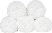 Set 5 bollen dikke wol wit - chunky garen - haken - breien - 7 mm breed - 235 meter totale lengte - perfect voor amigurumi